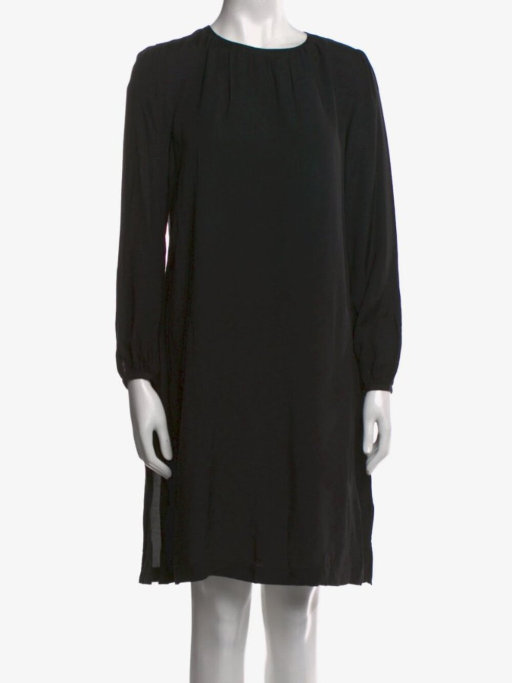 A.P.C. | Black Long Sleeve Viscose Shift Dress